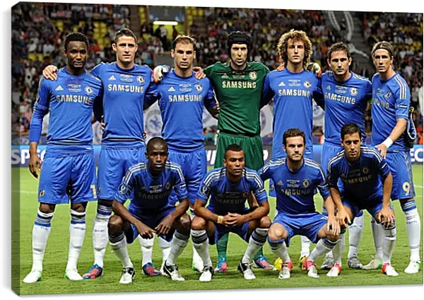 Постер на подрамнике - Фото перед матчем ФК Челси. FC Chelsea Постер на подрамнике - Фото перед матчем ФК Челси. FC Chelsea