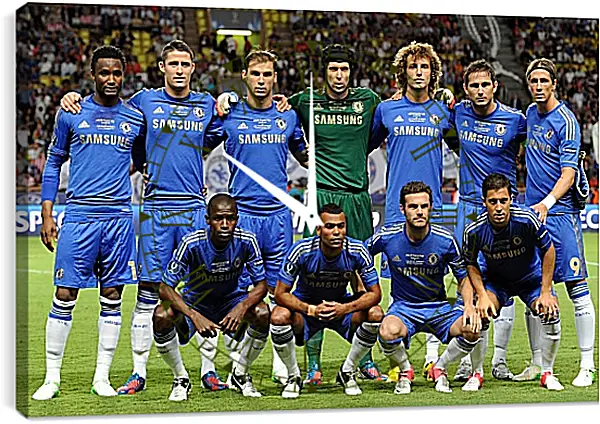 Часы картина - Фото перед матчем ФК Челси. FC Chelsea Часы картина - Фото перед матчем ФК Челси. FC Chelsea