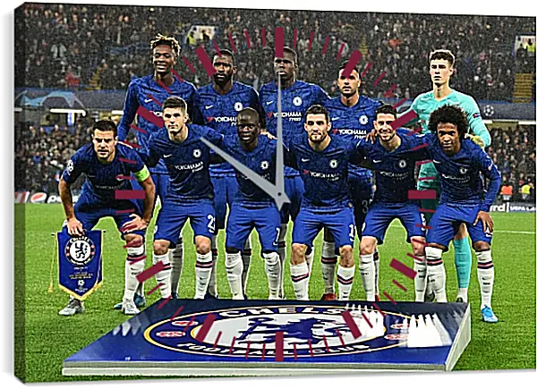 Часы картина - Фото перед матчем ФК Челси. FC Chelsea Часы картина - Фото перед матчем ФК Челси. FC Chelsea