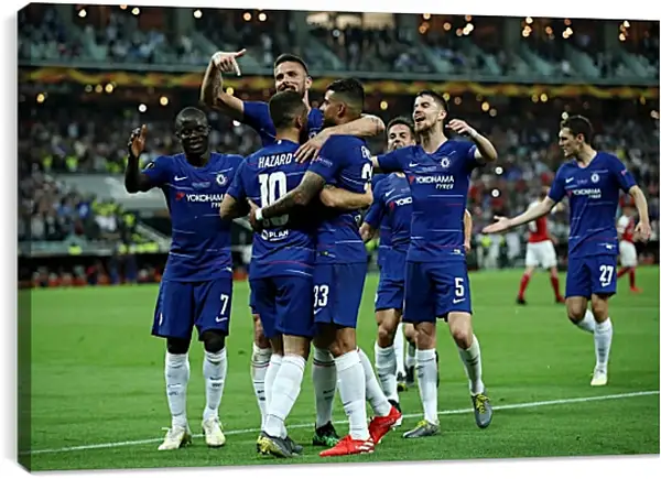 Постер на подрамнике - Празднование гола. ФК Челси. FC Chelsea Постер на подрамнике - Празднование гола. ФК Челси. FC Chelsea