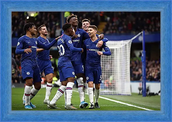 Картина в раме - Празднование гола. ФК Челси. FC Chelsea Картина в раме - Празднование гола. ФК Челси. FC Chelsea