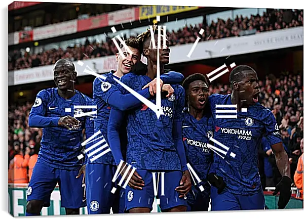 Часы картина - Празднование гола. ФК Челси. FC Chelsea Часы картина - Празднование гола. ФК Челси. FC Chelsea