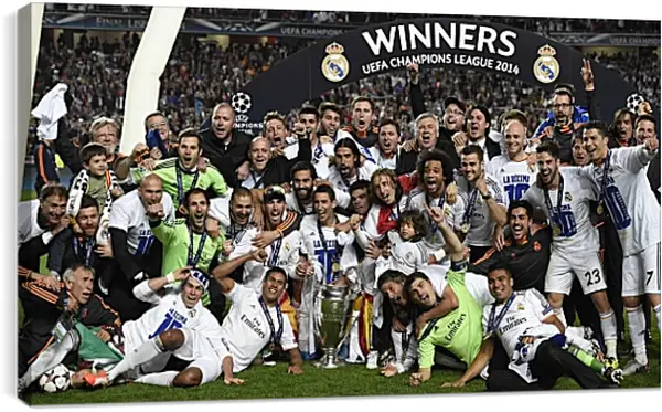 Постер на подрамнике - Победа в Лиге Чемпионов 2014. Реал Мадрид. Real Madrid Постер на подрамнике - Победа в Лиге Чемпионов 2014. Реал Мадрид. Real Madrid