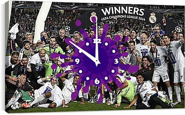 Часы картина - Победа в Лиге Чемпионов 2014. Реал Мадрид. Real Madrid Часы картина - Победа в Лиге Чемпионов 2014. Реал Мадрид. Real Madrid