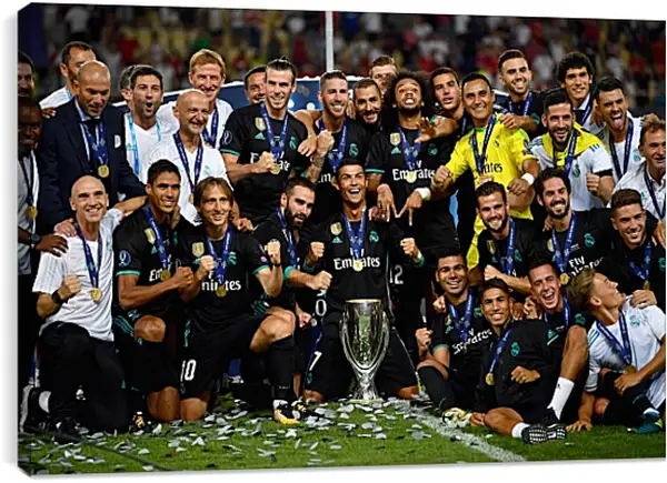 Постер на подрамнике - Победа в суперкубке 2017. Реал Мадрид. Real Madrid Постер на подрамнике - Победа в суперкубке 2017. Реал Мадрид. Real Madrid