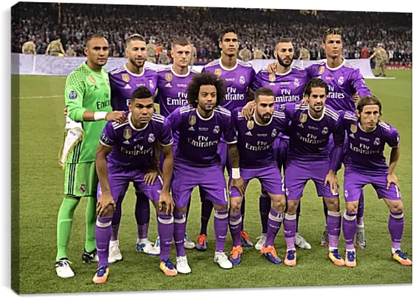 Постер на подрамнике - Фото перед матчем ФК Реал Мадрид. FC Real Madrid Постер на подрамнике - Фото перед матчем ФК Реал Мадрид. FC Real Madrid