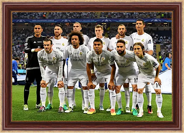 Картина в раме - Фото перед матчем ФК Реал Мадрид. FC Real Madrid Картина в раме - Фото перед матчем ФК Реал Мадрид. FC Real Madrid