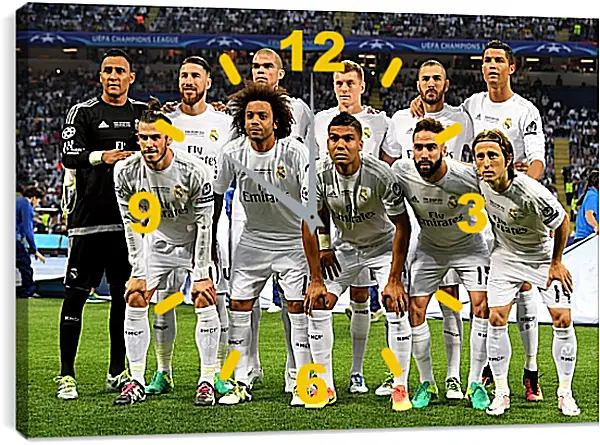Часы картина - Фото перед матчем ФК Реал Мадрид. FC Real Madrid Часы картина - Фото перед матчем ФК Реал Мадрид. FC Real Madrid