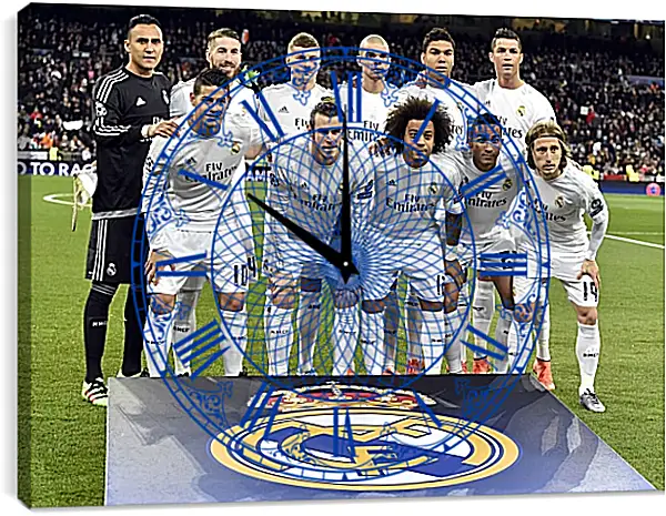 Часы картина - Фото перед матчем ФК Реал Мадрид. FC Real Madrid Часы картина - Фото перед матчем ФК Реал Мадрид. FC Real Madrid