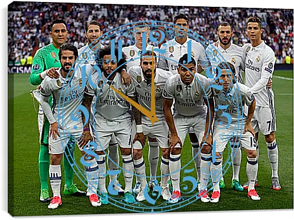 Часы картина - Фото перед матчем ФК Реал Мадрид. FC Real Madrid Часы картина - Фото перед матчем ФК Реал Мадрид. FC Real Madrid