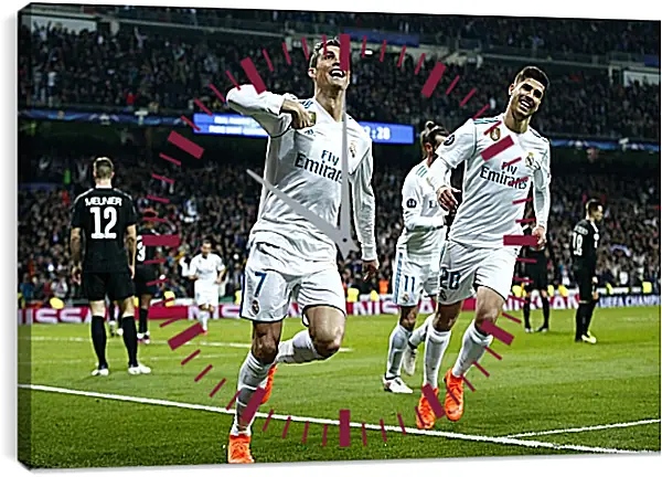 Часы картина - Празднование гола. ФК Реал Мадрид. FC Real Madrid Часы картина - Празднование гола. ФК Реал Мадрид. FC Real Madrid