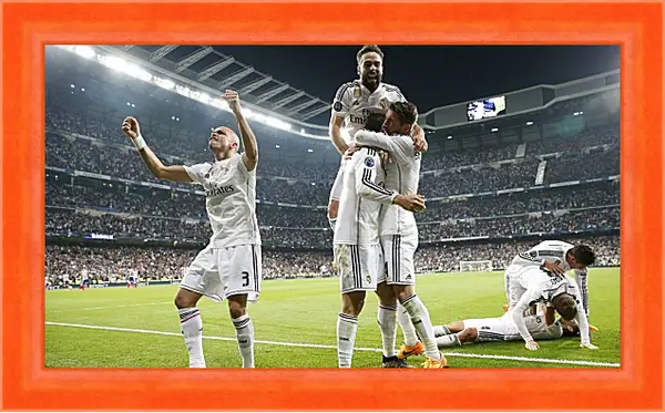 Картина в раме - Празднование гола. ФК Реал Мадрид. FC Real Madrid Картина в раме - Празднование гола. ФК Реал Мадрид. FC Real Madrid