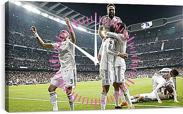 Часы картина - Празднование гола. ФК Реал Мадрид. FC Real Madrid Часы картина - Празднование гола. ФК Реал Мадрид. FC Real Madrid