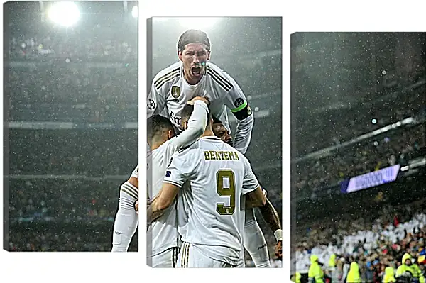 Модульная картина - Празднование гола. ФК Реал Мадрид. FC Real Madrid Модульная картина - Празднование гола. ФК Реал Мадрид. FC Real Madrid
