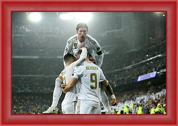 Картина в раме - Празднование гола. ФК Реал Мадрид. FC Real Madrid Картина в раме - Празднование гола. ФК Реал Мадрид. FC Real Madrid