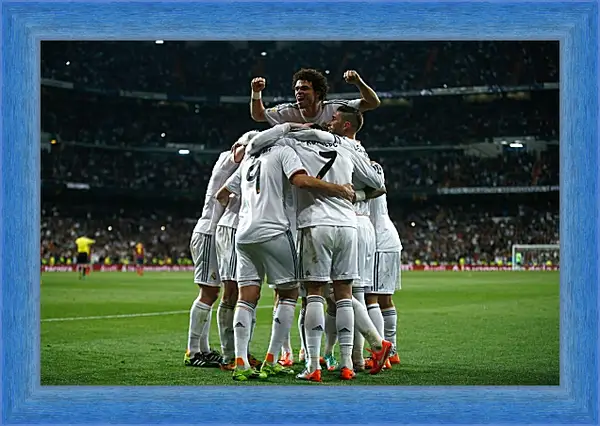 Картина в раме - Празднование гола. ФК Реал Мадрид. FC Real Madrid Картина в раме - Празднование гола. ФК Реал Мадрид. FC Real Madrid