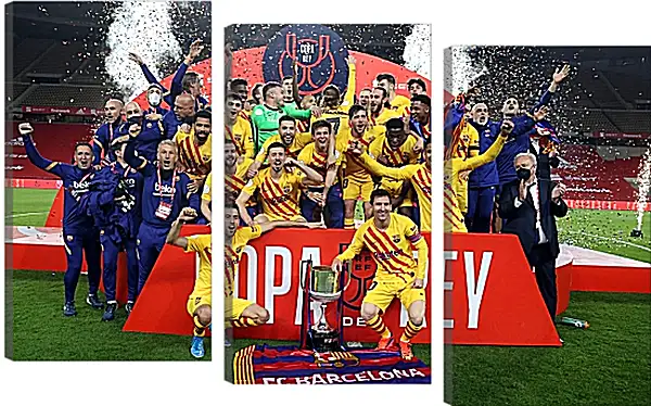 Модульная картина - Победа в кубке Испании. ФК Барселона. FC Barcelona Модульная картина - Победа в кубке Испании. ФК Барселона. FC Barcelona
