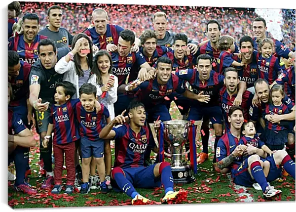 Постер на подрамнике - Победа в Чемпионате Испании. ФК Барселона. FC Barcelona Постер на подрамнике - Победа в Чемпионате Испании. ФК Барселона. FC Barcelona