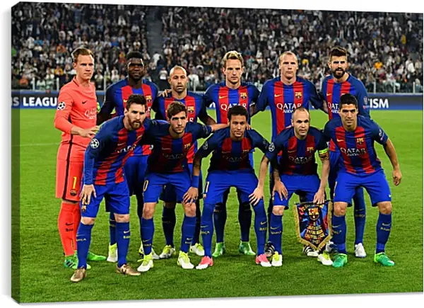 Постер на подрамнике - Фото перед матчем ФК Барселона. FC Barcelona Постер на подрамнике - Фото перед матчем ФК Барселона. FC Barcelona