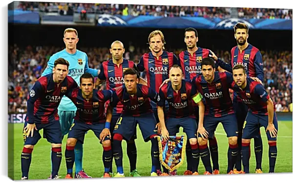 Постер на подрамнике - Фото перед матчем ФК Барселона. FC Barcelona Постер на подрамнике - Фото перед матчем ФК Барселона. FC Barcelona