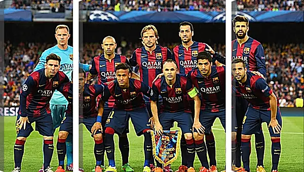 Модульная картина - Фото перед матчем ФК Барселона. FC Barcelona Модульная картина - Фото перед матчем ФК Барселона. FC Barcelona