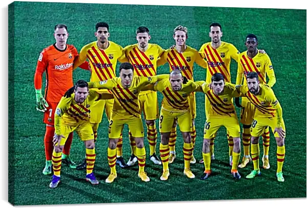 Постер на подрамнике - Фото перед матчем ФК Барселона. FC Barcelona Постер на подрамнике - Фото перед матчем ФК Барселона. FC Barcelona