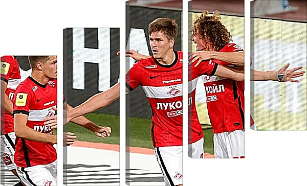 Модульная картина - Празднование гола. ФК Спартак Москва. FC Spartak Moscow Модульная картина - Празднование гола. ФК Спартак Москва. FC Spartak Moscow