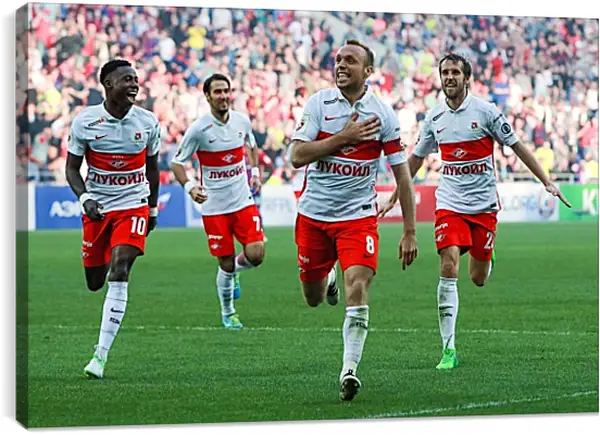 Постер на подрамнике - Празднование гола. ФК Спартак Москва. FC Spartak Moscow Постер на подрамнике - Празднование гола. ФК Спартак Москва. FC Spartak Moscow