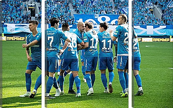 Модульная картина - Празднование гола ФК Зенит Санкт-Петербург Модульная картина - Празднование гола ФК Зенит Санкт-Петербург