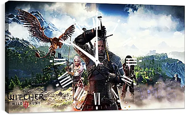 Часы картина - The Witcher 3 (Ведьмак). Геральт, Цири, Йен Часы картина - The Witcher 3 (Ведьмак). Геральт, Цири, Йен