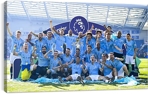 Постер на подрамнике - Победа в АПЛ. ФК Манчестер Сити. FC Manchester City Постер на подрамнике - Победа в АПЛ. ФК Манчестер Сити. FC Manchester City