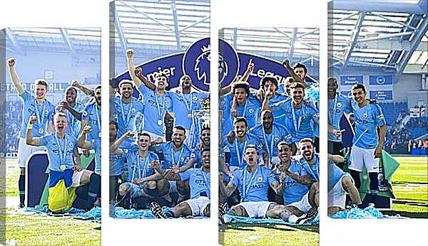 Модульная картина - Победа в АПЛ. ФК Манчестер Сити. FC Manchester City Модульная картина - Победа в АПЛ. ФК Манчестер Сити. FC Manchester City