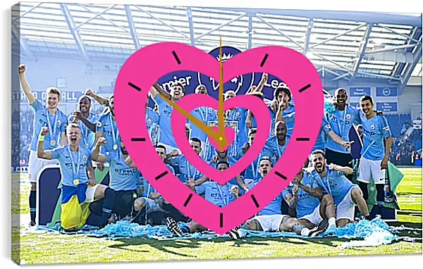Часы картина - Победа в АПЛ. ФК Манчестер Сити. FC Manchester City Часы картина - Победа в АПЛ. ФК Манчестер Сити. FC Manchester City