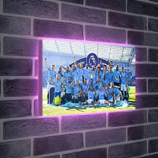 Лайтбокс световая панель - Победа в АПЛ. ФК Манчестер Сити. FC Manchester City Лайтбокс световая панель - Победа в АПЛ. ФК Манчестер Сити. FC Manchester City