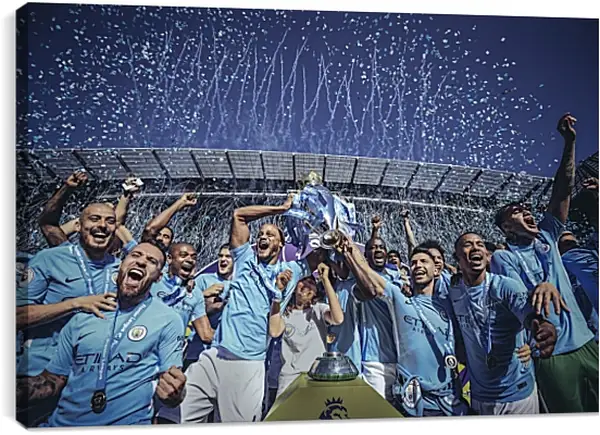 Постер на подрамнике - Победа в АПЛ. ФК Манчестер Сити. FC Manchester City Постер на подрамнике - Победа в АПЛ. ФК Манчестер Сити. FC Manchester City