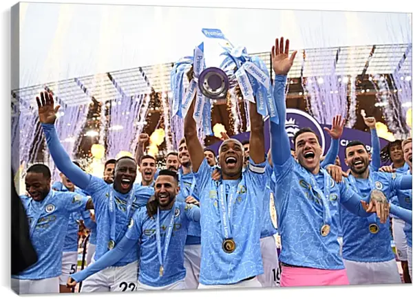 Постер на подрамнике - Победа в АПЛ. ФК Манчестер Сити. FC Manchester City Постер на подрамнике - Победа в АПЛ. ФК Манчестер Сити. FC Manchester City
