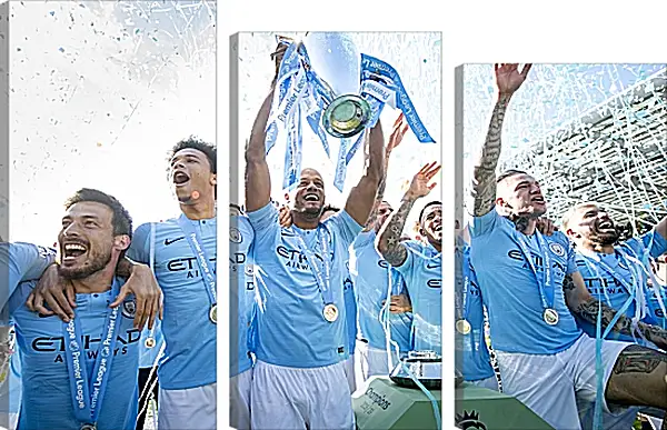 Модульная картина - Победа в АПЛ. ФК Манчестер Сити. FC Manchester City Модульная картина - Победа в АПЛ. ФК Манчестер Сити. FC Manchester City