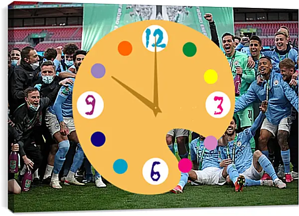 Часы картина - Победа в АПЛ. ФК Манчестер Сити. FC Manchester City Часы картина - Победа в АПЛ. ФК Манчестер Сити. FC Manchester City