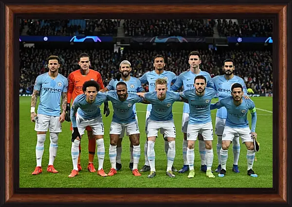 Картина в раме - Фото перед матчем. Манчестер Сити. Manchester City Картина в раме - Фото перед матчем. Манчестер Сити. Manchester City