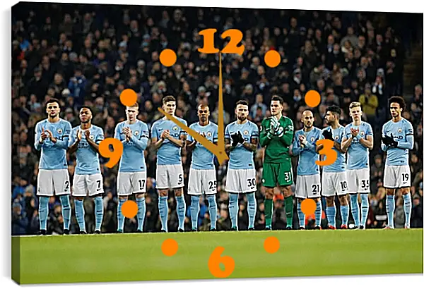 Часы картина - ФК Манчестер Сити. FC Manchester City Часы картина - ФК Манчестер Сити. FC Manchester City