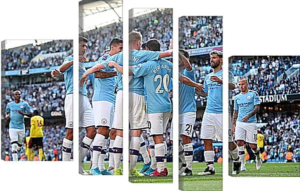 Модульная картина - Празднование гола. Манчестер Сити. Manchester City Модульная картина - Празднование гола. Манчестер Сити. Manchester City