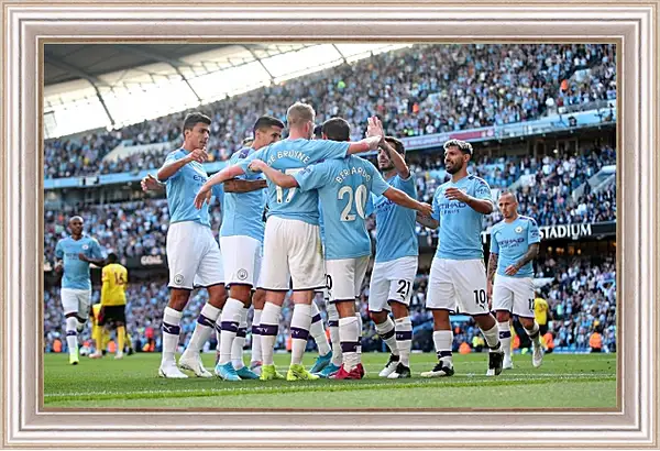 Картина в раме - Празднование гола. Манчестер Сити. Manchester City Картина в раме - Празднование гола. Манчестер Сити. Manchester City