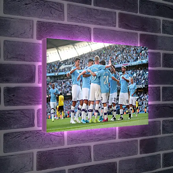 Лайтбокс световая панель - Празднование гола. Манчестер Сити. Manchester City Лайтбокс световая панель - Празднование гола. Манчестер Сити. Manchester City