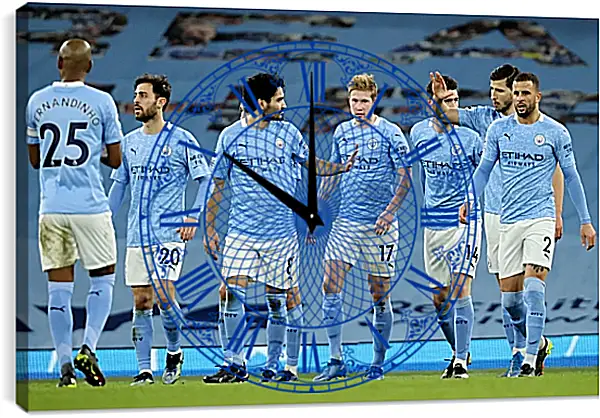 Часы картина - Празднование гола. Манчестер Сити. Manchester City Часы картина - Празднование гола. Манчестер Сити. Manchester City