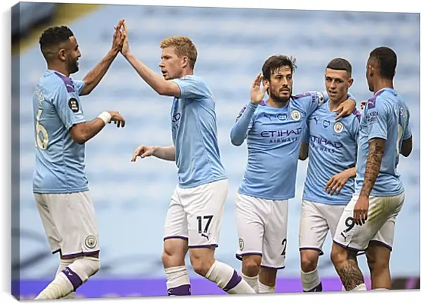 Постер на подрамнике - Празднование гола. Манчестер Сити. Manchester City Постер на подрамнике - Празднование гола. Манчестер Сити. Manchester City
