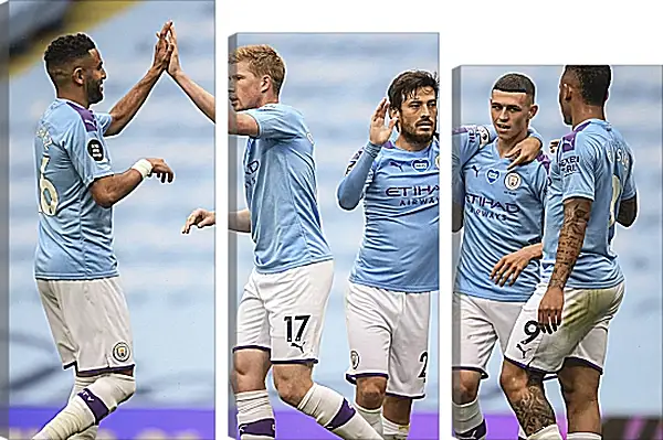 Модульная картина - Празднование гола. Манчестер Сити. Manchester City Модульная картина - Празднование гола. Манчестер Сити. Manchester City