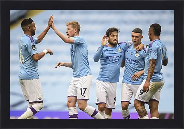 Картина в раме - Празднование гола. Манчестер Сити. Manchester City Картина в раме - Празднование гола. Манчестер Сити. Manchester City