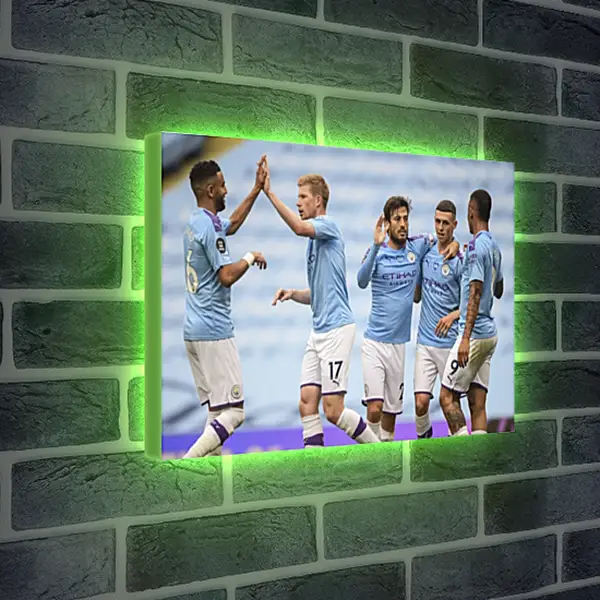 Лайтбокс световая панель - Празднование гола. Манчестер Сити. Manchester City Лайтбокс световая панель - Празднование гола. Манчестер Сити. Manchester City