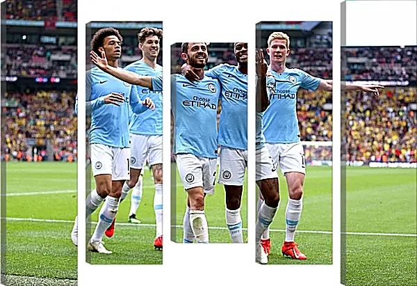 Модульная картина - Празднование гола. Манчестер Сити. Manchester City Модульная картина - Празднование гола. Манчестер Сити. Manchester City