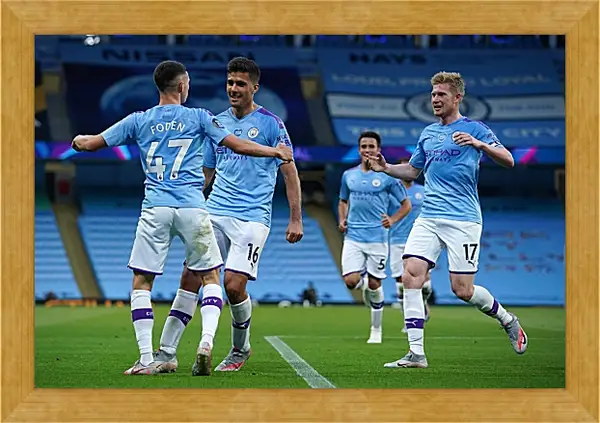 Картина в раме - Празднование гола. Манчестер Сити. Manchester City Картина в раме - Празднование гола. Манчестер Сити. Manchester City